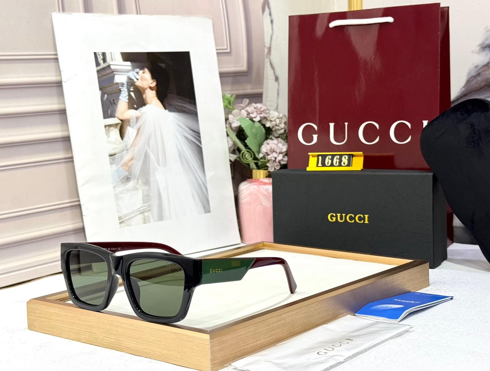 Gucci Square Frame GG1668S Style Sunglasses