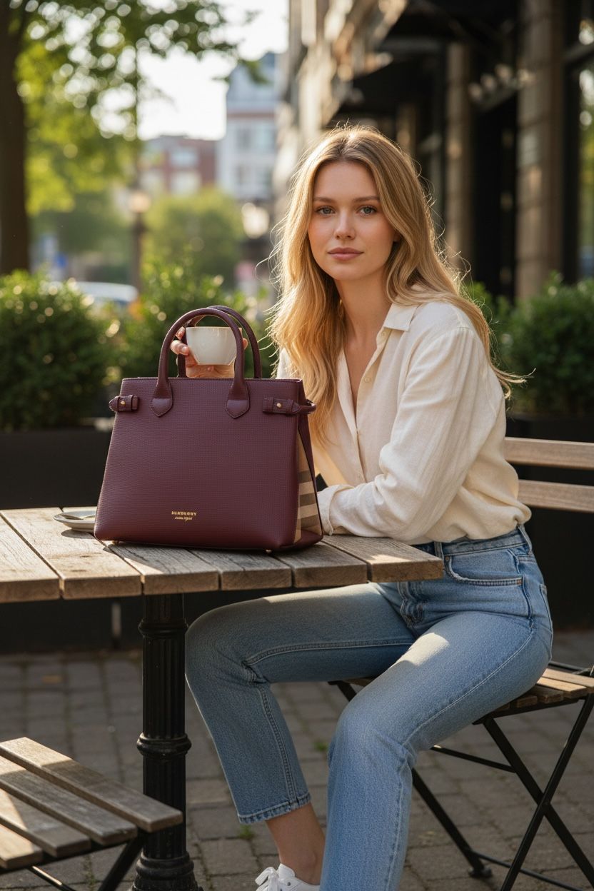 Burberry Women's Small Cotswolds Check-Side Tote Handbag